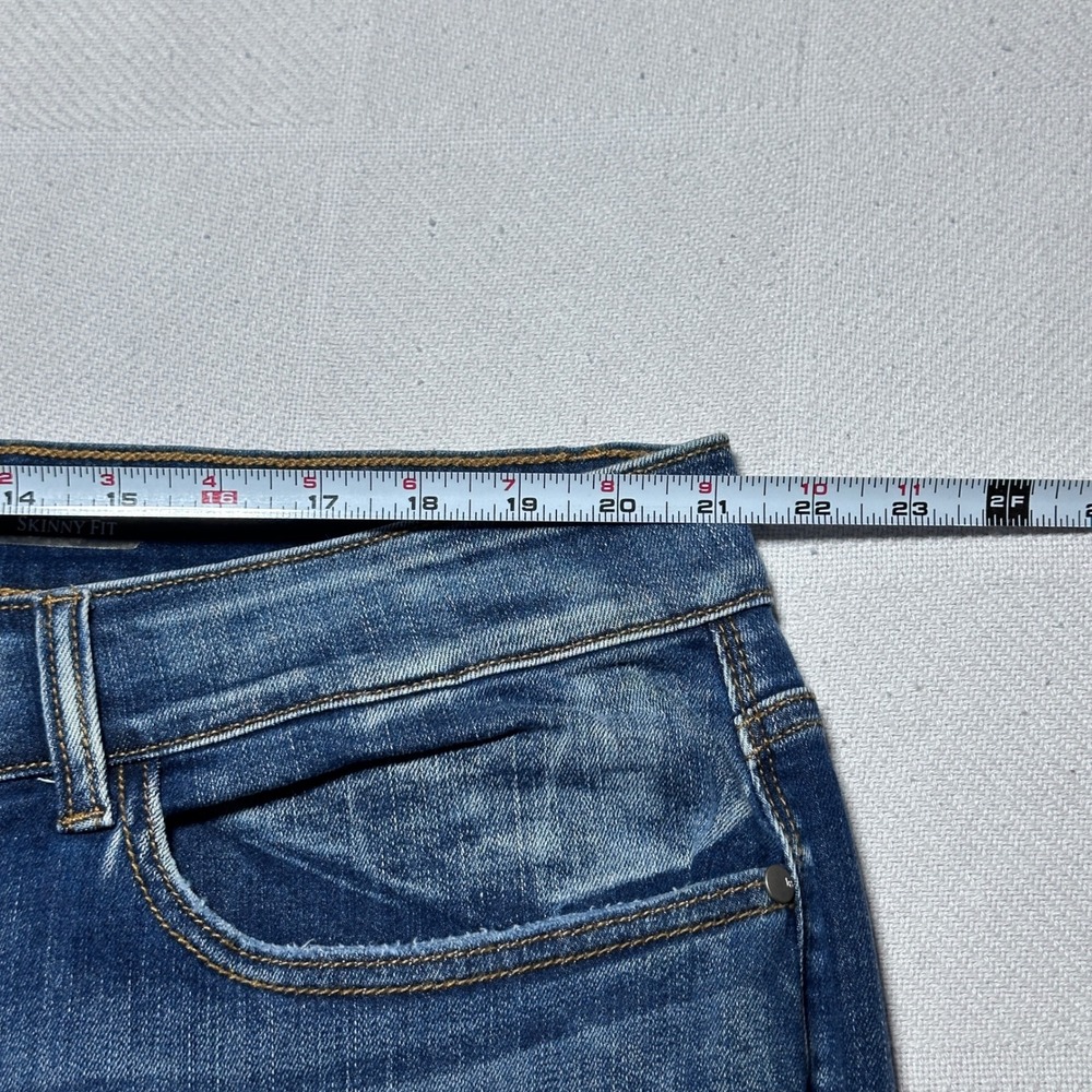 Judy Blue Skinny Jeans Women 24W‎ Raw Released Hem Side Slit Medium Wash Blue - Picture 12 of 16